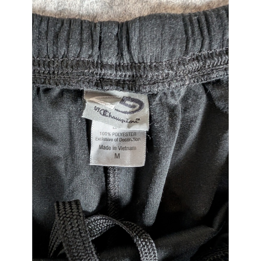 C9 Champion Womens Black Mesh Athletic Shorts White Side Stripe Elastic Waist M - Picture 6 of 9